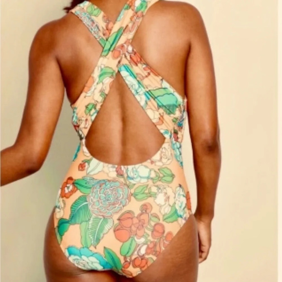 ModCloth Tropical Floral One Piece Swimsuit Size Small - Picture 2 of 6